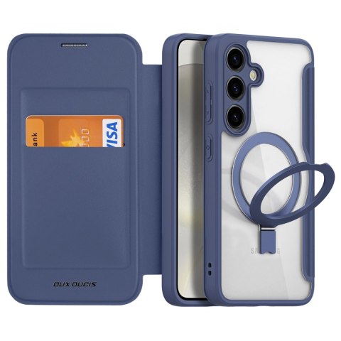 Etui Dux Ducis Skin X Pro na Samsung Galaxy S24 z MagSafe, klapką i podstawką - niebieskie Etui Dux Ducis Skin X Pro na Samsung Galaxy S24 z MagSafe, klapką i podstawką - niebieskie