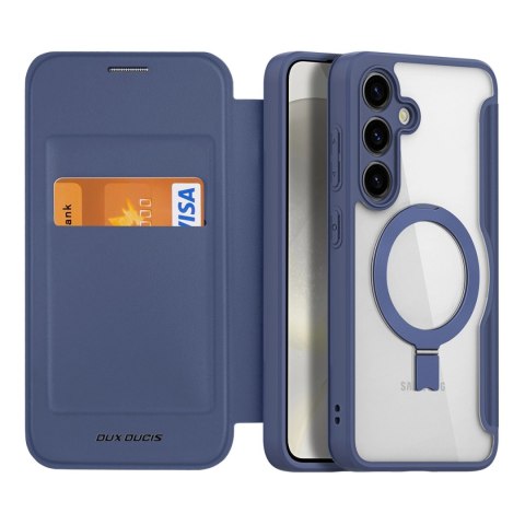 Etui Dux Ducis Skin X Pro na Samsung Galaxy S24 z MagSafe, klapką i podstawką - niebieskie Etui Dux Ducis Skin X Pro na Samsung Galaxy S24 z MagSafe, klapką i podstawką - niebieskie