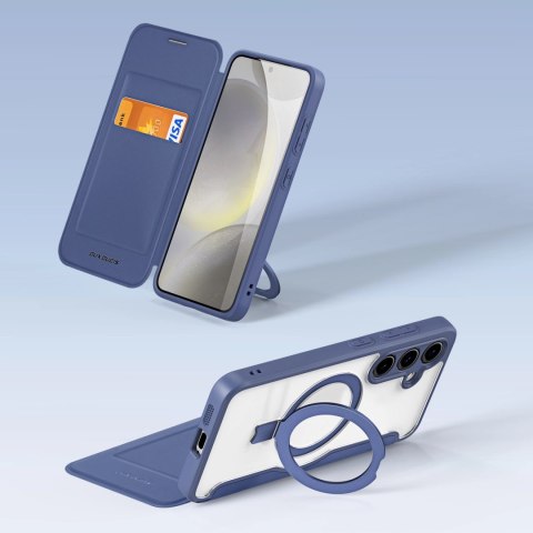 Etui Dux Ducis Skin X Pro na Samsung Galaxy S24 z MagSafe, klapką i podstawką - niebieskie Etui Dux Ducis Skin X Pro na Samsung Galaxy S24 z MagSafe, klapką i podstawką - niebieskie
