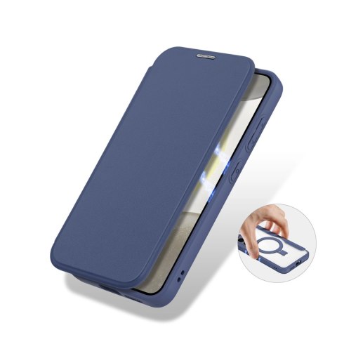 Etui Dux Ducis Skin X Pro na Samsung Galaxy S24 z MagSafe, klapką i podstawką - niebieskie Etui Dux Ducis Skin X Pro na Samsung Galaxy S24 z MagSafe, klapką i podstawką - niebieskie