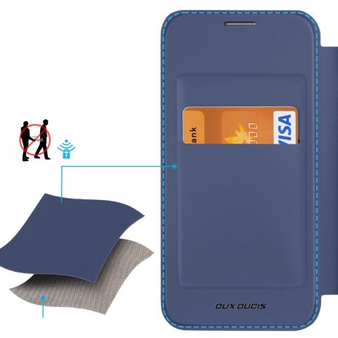 Etui Dux Ducis Skin X Pro na Samsung Galaxy S24 z MagSafe, klapką i podstawką - niebieskie Etui Dux Ducis Skin X Pro na Samsung Galaxy S24 z MagSafe, klapką i podstawką - niebieskie