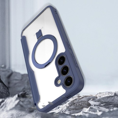 Etui Dux Ducis Skin X Pro na Samsung Galaxy S24 z MagSafe, klapką i podstawką - niebieskie Etui Dux Ducis Skin X Pro na Samsung Galaxy S24 z MagSafe, klapką i podstawką - niebieskie