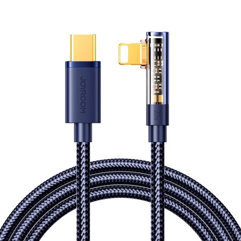 Kabel Joyroom Gaming Cable S-CL020A6 Lightning (kątowy) / USB-C (prosty) 20W 1.2 m - niebieski Kabel Joyroom Gaming Cable S-CL020A6 Lightning (kątowy) / USB-C (prosty) 20W 1.2 m - niebieski