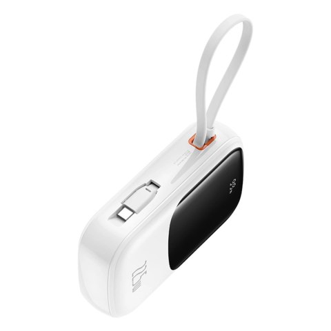 Powerbank Baseus Qpow Pro+ 20000mAh 22.5W z wbudowanym kablem USB-C i wyświetlaczem - biały Powerbank Baseus Qpow Pro+ 20000mAh 22.5W z wbudowanym kablem USB-C i wyświetlaczem - biały