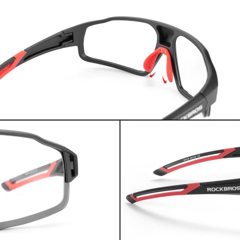 Okulary rowerowe Rockbros SP216BK fotochromowe UV400 - czarno-czerwone Okulary rowerowe Rockbros SP216BK fotochromowe UV400 - czarno-czerwone
