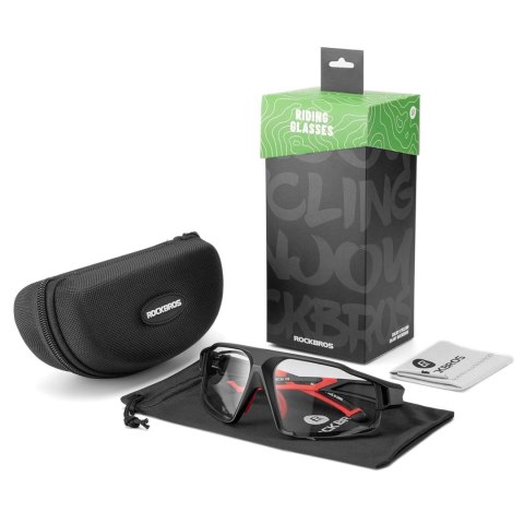 Okulary rowerowe Rockbros SP216BK fotochromowe UV400 - czarno-czerwone Okulary rowerowe Rockbros SP216BK fotochromowe UV400 - czarno-czerwone