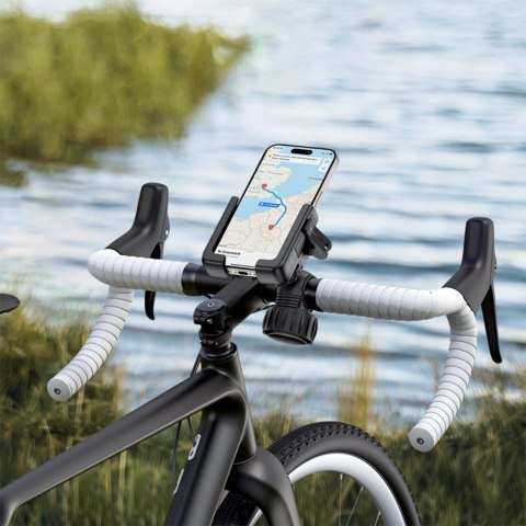 Uchwyt na telefon Baseus GoTrip na rower, hulajnogę, skuter - czarny Uchwyt na telefon Baseus GoTrip na rower, hulajnogę, skuter - czarny