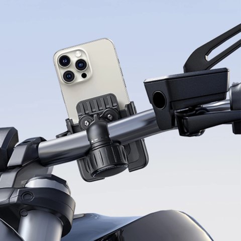 Uchwyt na telefon Baseus GoTrip na rower, hulajnogę, skuter - czarny Uchwyt na telefon Baseus GoTrip na rower, hulajnogę, skuter - czarny