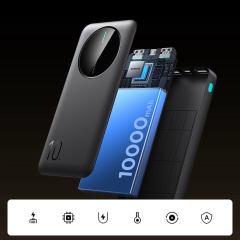 Powerbank Joyroom JR-PBF12 10000mAh 2.4A 2x USB-A 1x USB-C - czarny Powerbank Joyroom JR-PBF12 10000mAh 2.4A 2x USB-A 1x USB-C - czarny
