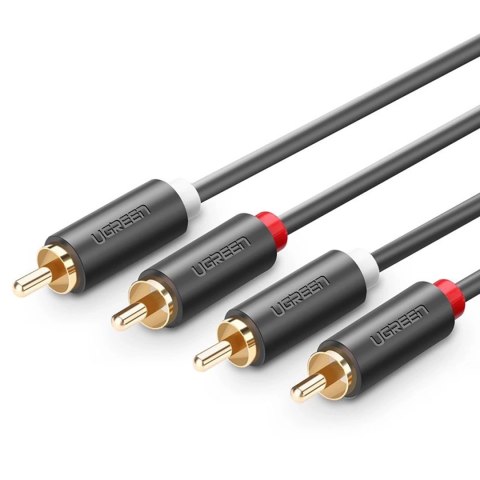 Kabel Ugreen AV104 30747 audio 2RCA (męski) / 2RCA (męski) 1m - szary