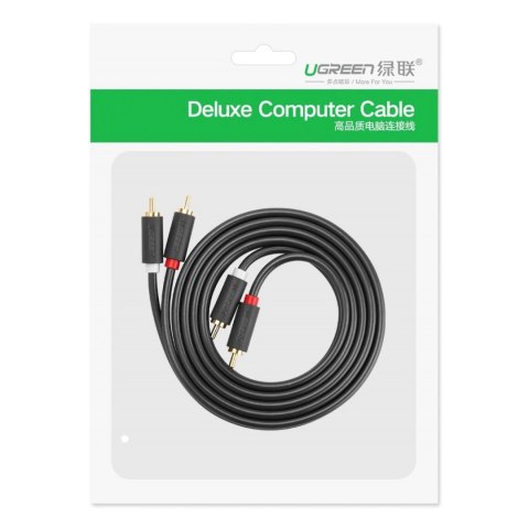 Kabel Ugreen AV104 30747 audio 2RCA (męski) / 2RCA (męski) 1m - szary