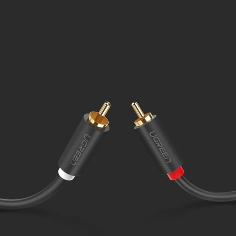 Kabel Ugreen AV104 30747 audio 2RCA (męski) / 2RCA (męski) 1m - szary