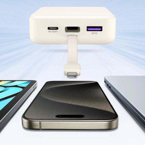 Powerbank Ugreen PB505 20000mAh 22.5W USB-C USB-A wbudowany kabel USB-C - biały Powerbank Ugreen PB505 20000mAh 22.5W USB-C USB-A wbudowany kabel USB-C - biały