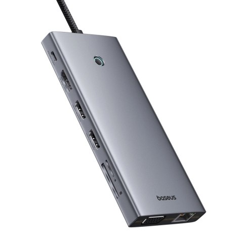 HUB Baseus PortalJoy Series 13w1 USB-C - 2x HDMI / DP / VGA / USB-A 3.1 / USB-C 3.1 / USB-A 2.0 / PD / RJ45 / SD / TF / AUX - sz HUB Baseus PortalJoy Series 13w1 USB-C - 2x HDMI / DP / VGA / USB-A 3.1 / USB-C 3.1 / USB-A 2.0 / PD / RJ45 / SD / TF / AUX - sz