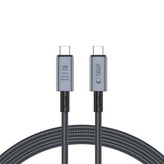 Kabel Tech-Protect UltraBoost Max USB-C 4.0 / USB-C 4.0 PD 240W 8K 40Gbps 2m - szary