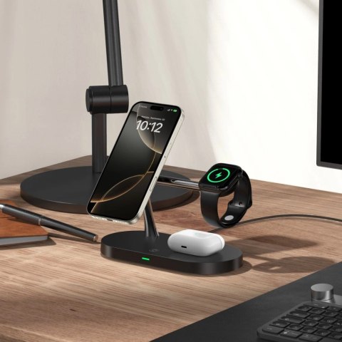 Ładowarka Tech-Protect A12 indukcyjna 3w1 MagSafe na smartfon / słuchawki / smartwatch - czarna Ładowarka Tech-Protect A12 indukcyjna 3w1 MagSafe na smartfon / słuchawki / smartwatch - czarna