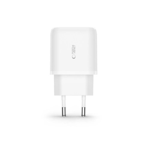 Ładowarka Tech-Protect C20W sieciowa USB-C PD 20W / USB-A QC 3.0 z kablem USB-C / Lightning - biała