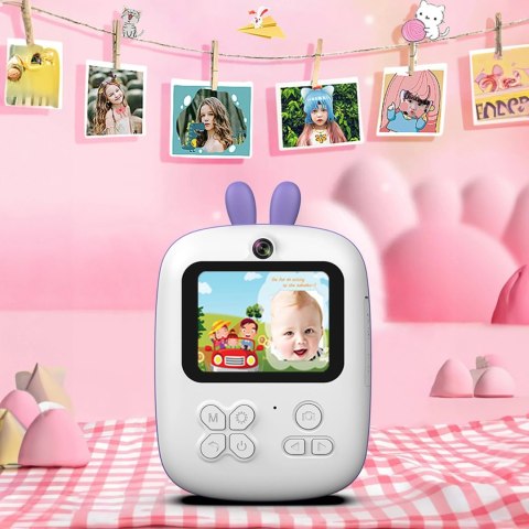 Mini drukarka termiczna dla dzieci z aparatem fotograficznym i kamerą - fioletowa Mini drukarka termiczna dla dzieci z aparatem fotograficznym i kamerą - fioletowa