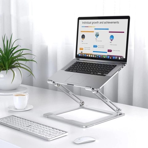 Podstawka Tech-Protect ULS400 uniwersalna rozkładana na laptop do 17" - srebrna