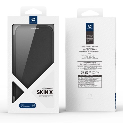 Etui Dux Ducis Skin X Pro na iPhone 16 Pro Max z MagSafe i klapką - czarne Etui Dux Ducis Skin X Pro na iPhone 16 Pro Max z MagSafe i klapką - czarne