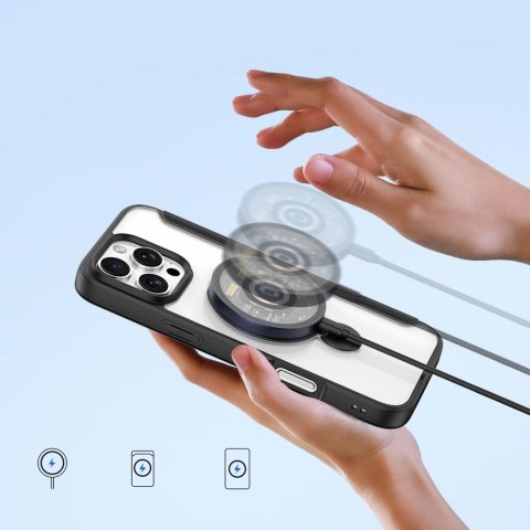 Etui Dux Ducis Skin X Pro na iPhone 16 Pro Max z MagSafe, klapką i podstawką - czarne Etui Dux Ducis Skin X Pro na iPhone 16 Pro Max z MagSafe, klapką i podstawką - czarne