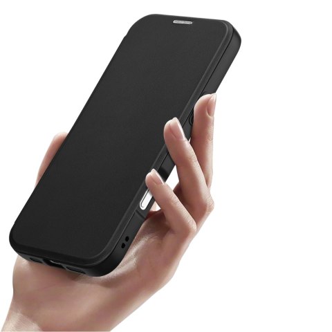 Etui Dux Ducis Skin X Pro na iPhone 16 Pro Max z MagSafe, klapką i podstawką - czarne Etui Dux Ducis Skin X Pro na iPhone 16 Pro Max z MagSafe, klapką i podstawką - czarne