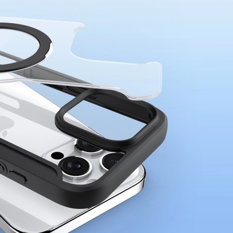 Etui Dux Ducis Skin X Pro na iPhone 16 Pro Max z MagSafe, klapką i podstawką - czarne Etui Dux Ducis Skin X Pro na iPhone 16 Pro Max z MagSafe, klapką i podstawką - czarne