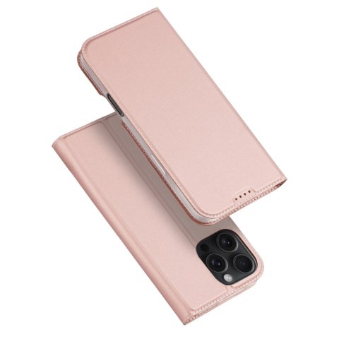 Etui Dux Ducis Skin Pro na iPhone 16 Pro Max z klapką i miejscem na kartę - różowe Etui Dux Ducis Skin Pro na iPhone 16 Pro Max z klapką i miejscem na kartę - różowe