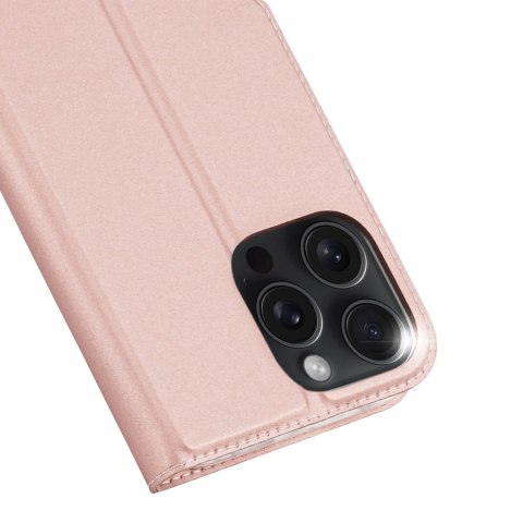 Etui Dux Ducis Skin Pro na iPhone 16 Pro Max z klapką i miejscem na kartę - różowe Etui Dux Ducis Skin Pro na iPhone 16 Pro Max z klapką i miejscem na kartę - różowe
