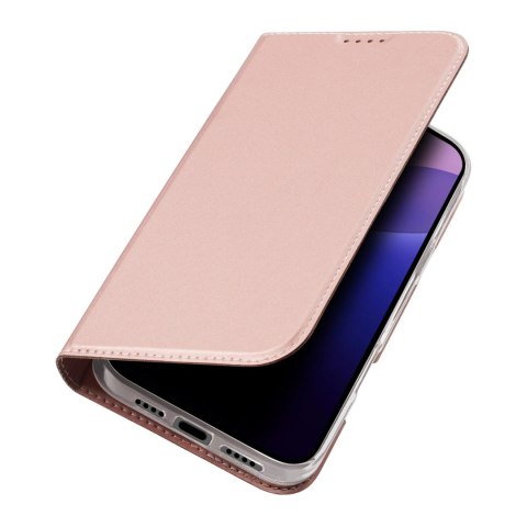 Etui Dux Ducis Skin Pro na iPhone 16 Pro Max z klapką i miejscem na kartę - różowe Etui Dux Ducis Skin Pro na iPhone 16 Pro Max z klapką i miejscem na kartę - różowe