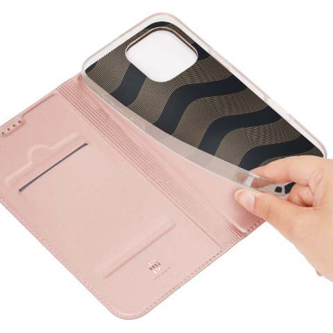Etui Dux Ducis Skin Pro na iPhone 16 Pro Max z klapką i miejscem na kartę - różowe Etui Dux Ducis Skin Pro na iPhone 16 Pro Max z klapką i miejscem na kartę - różowe