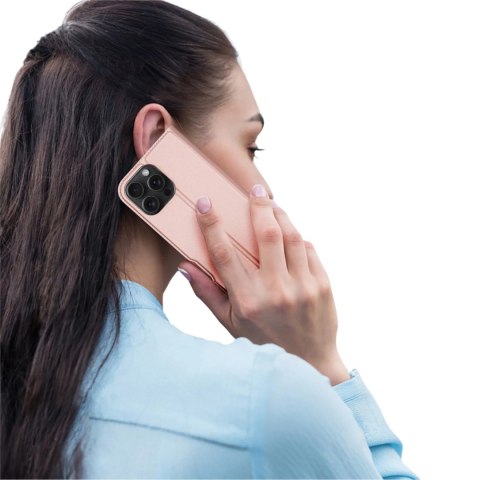 Etui Dux Ducis Skin Pro na iPhone 16 Pro Max z klapką i miejscem na kartę - różowe Etui Dux Ducis Skin Pro na iPhone 16 Pro Max z klapką i miejscem na kartę - różowe