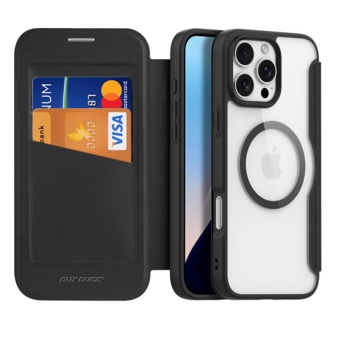Etui Dux Ducis Skin X Pro na iPhone 16 Pro z MagSafe i klapką - czarne Etui Dux Ducis Skin X Pro na iPhone 16 Pro z MagSafe i klapką - czarne