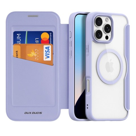 Etui Dux Ducis Skin X Pro na iPhone 16 Pro z MagSafe i klapką - fioletowe Etui Dux Ducis Skin X Pro na iPhone 16 Pro z MagSafe i klapką - fioletowe