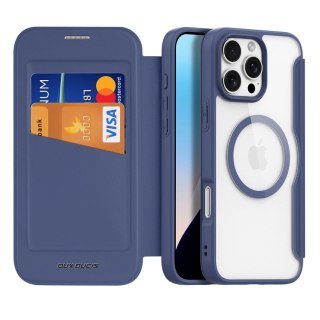 Etui Dux Ducis Skin X Pro na iPhone 16 Pro z MagSafe i klapką - niebieskie