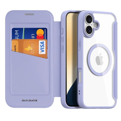 Etui Dux Ducis Skin X Pro na iPhone 16 z MagSafe i klapką - fioletowe Etui Dux Ducis Skin X Pro na iPhone 16 z MagSafe i klapką - fioletowe