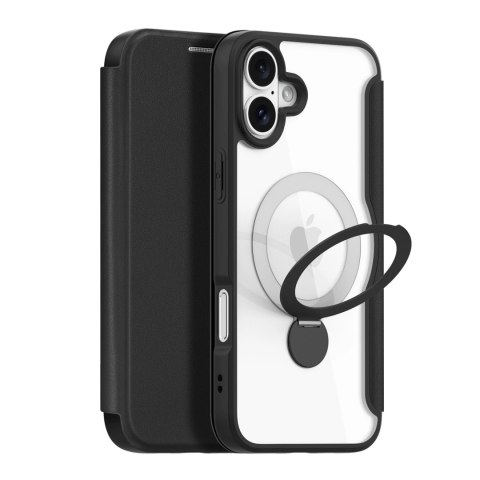 Etui Dux Ducis Skin X Pro na iPhone 16 z MagSafe, klapką i podstawką - czarne Etui Dux Ducis Skin X Pro na iPhone 16 z MagSafe, klapką i podstawką - czarne