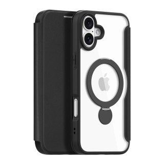 Etui Dux Ducis Skin X Pro na iPhone 16 z MagSafe, klapką i podstawką - czarne