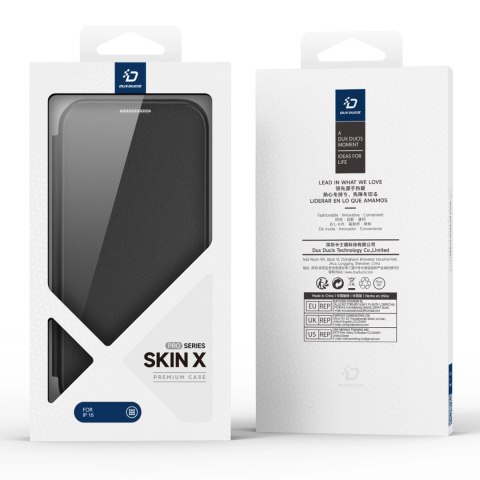 Etui Dux Ducis Skin X Pro na iPhone 16 z MagSafe, klapką i podstawką - czarne Etui Dux Ducis Skin X Pro na iPhone 16 z MagSafe, klapką i podstawką - czarne