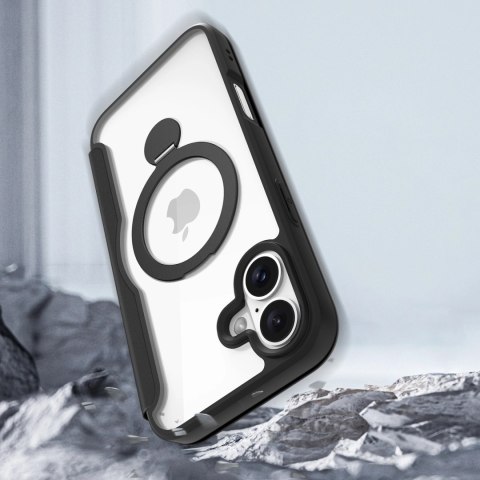 Etui Dux Ducis Skin X Pro na iPhone 16 z MagSafe, klapką i podstawką - czarne Etui Dux Ducis Skin X Pro na iPhone 16 z MagSafe, klapką i podstawką - czarne