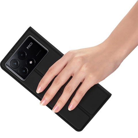 Etui Dux Ducis Skin Pro na Xiaomi Poco X6 Pro 5G / Redmi K70E z klapką i miejscem na kartę - czarne Etui Dux Ducis Skin Pro na Xiaomi Poco X6 Pro 5G / Redmi K70E z klapką i miejscem na kartę - czarne