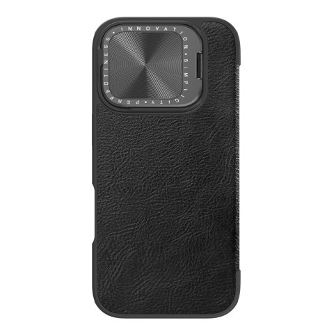 Etui Nillkin Qin Prop Leather Case z osłoną na aparat i podstawką na iPhone 16 Pro Max - czarne Etui Nillkin Qin Prop Leather Case z osłoną na aparat i podstawką na iPhone 16 Pro Max - czarne