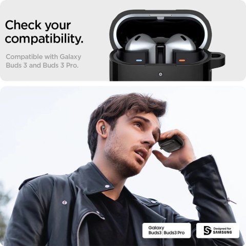 Etui Spigen Rugged Armor Samsung Galaxy Buds 3 / 3 Pro - czarne Etui Spigen Rugged Armor Samsung Galaxy Buds 3 / 3 Pro - czarne