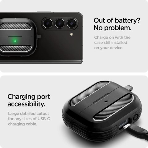 Etui Spigen Rugged Armor Samsung Galaxy Buds 3 / 3 Pro - czarne Etui Spigen Rugged Armor Samsung Galaxy Buds 3 / 3 Pro - czarne
