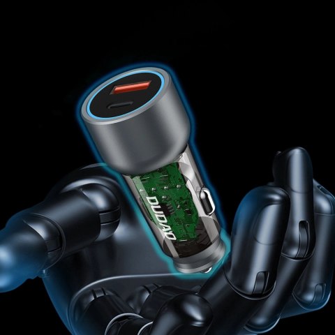 Ładowarka samochodowa Dudao R4T 25W USB-A / USB-C - szara Ładowarka samochodowa Dudao R4T 25W USB-A / USB-C - szara