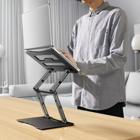 Podstawka pod laptopa, tablet Wozinsky WRS-CPY75DSB aluminiowa + Gratis! podstawka do smartfona - czarna Podstawka pod laptopa, tablet Wozinsky WRS-CPY75DSB aluminiowa + Gratis! podstawka do smartfona - czarna