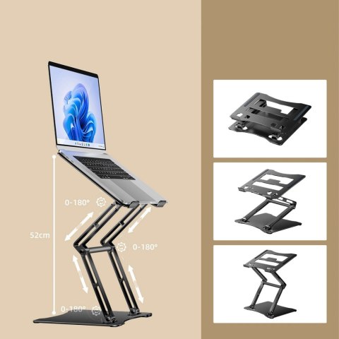 Podstawka pod laptopa, tablet Wozinsky WRS-CPY75DSB aluminiowa + Gratis! podstawka do smartfona - czarna Podstawka pod laptopa, tablet Wozinsky WRS-CPY75DSB aluminiowa + Gratis! podstawka do smartfona - czarna