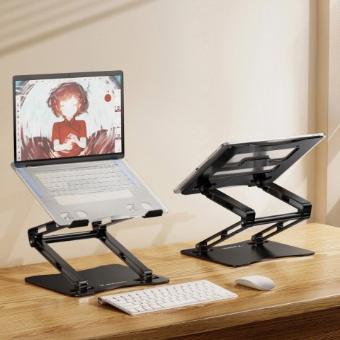 Podstawka pod laptopa, tablet Wozinsky WRS-CPY75DSB aluminiowa + Gratis! podstawka do smartfona - czarna Podstawka pod laptopa, tablet Wozinsky WRS-CPY75DSB aluminiowa + Gratis! podstawka do smartfona - czarna