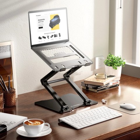 Podstawka pod laptopa, tablet Wozinsky WRS-CPY75DSB aluminiowa + Gratis! podstawka do smartfona - czarna Podstawka pod laptopa, tablet Wozinsky WRS-CPY75DSB aluminiowa + Gratis! podstawka do smartfona - czarna
