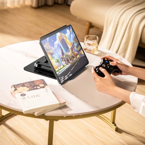 Podstawka pod laptopa, tablet Wozinsky WRS-CPY84SB 360 aluminiowa + Gratis! podstawka do smartfona - czarna Podstawka pod laptopa, tablet Wozinsky WRS-CPY84SB 360 aluminiowa + Gratis! podstawka do smartfona - czarna